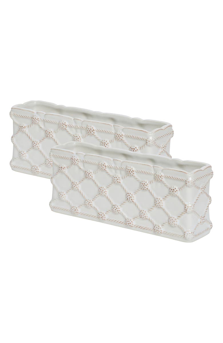 Juliska Set of 2 Berry & Thread Petite Rectangular Parterre, Main, color, Whitewash