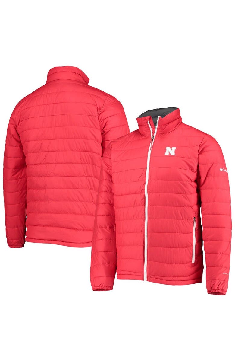 Columbia Men's Columbia Scarlet Nebraska Huskers Powder Lite Omni-Heat Reflective Full-Zip Jacket, Main, color,