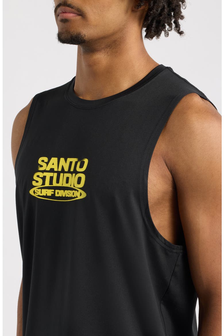 Surf Division Performance Graphic Tank, Alternate, color, BLACK