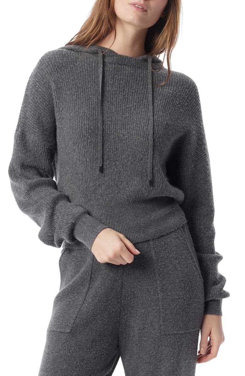 DO by Dee Ocleppo Delaney Rib Sweater Hoodie, Main, color, Heather Grey