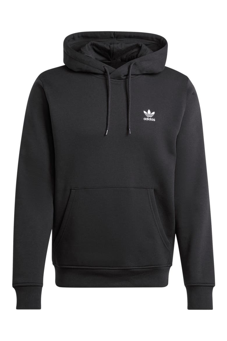 Essentials Trefoil Hoodie, Alternate, color, BLACK