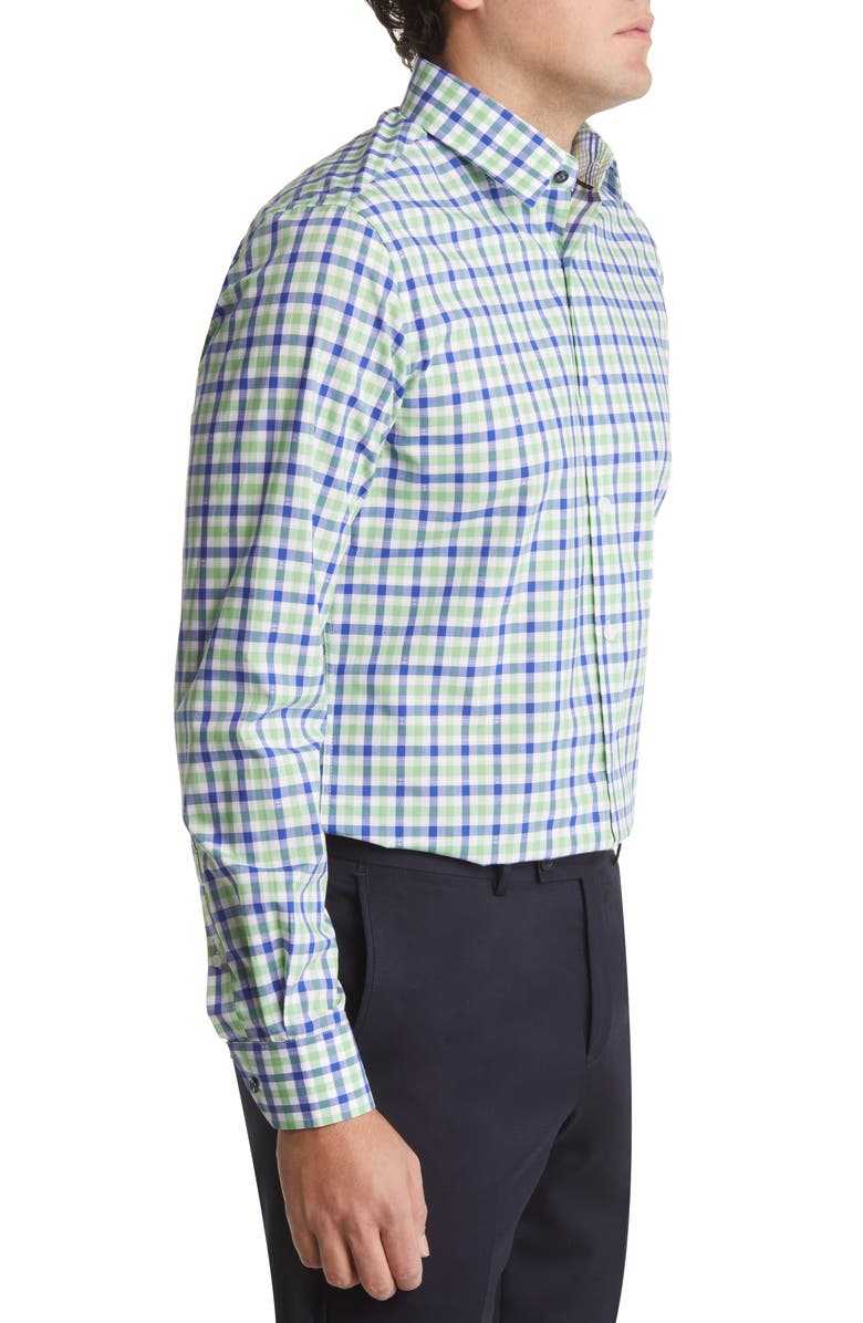 Duchamp Tailored Fit Gingham Dress Shirt, Alternate, color, Green