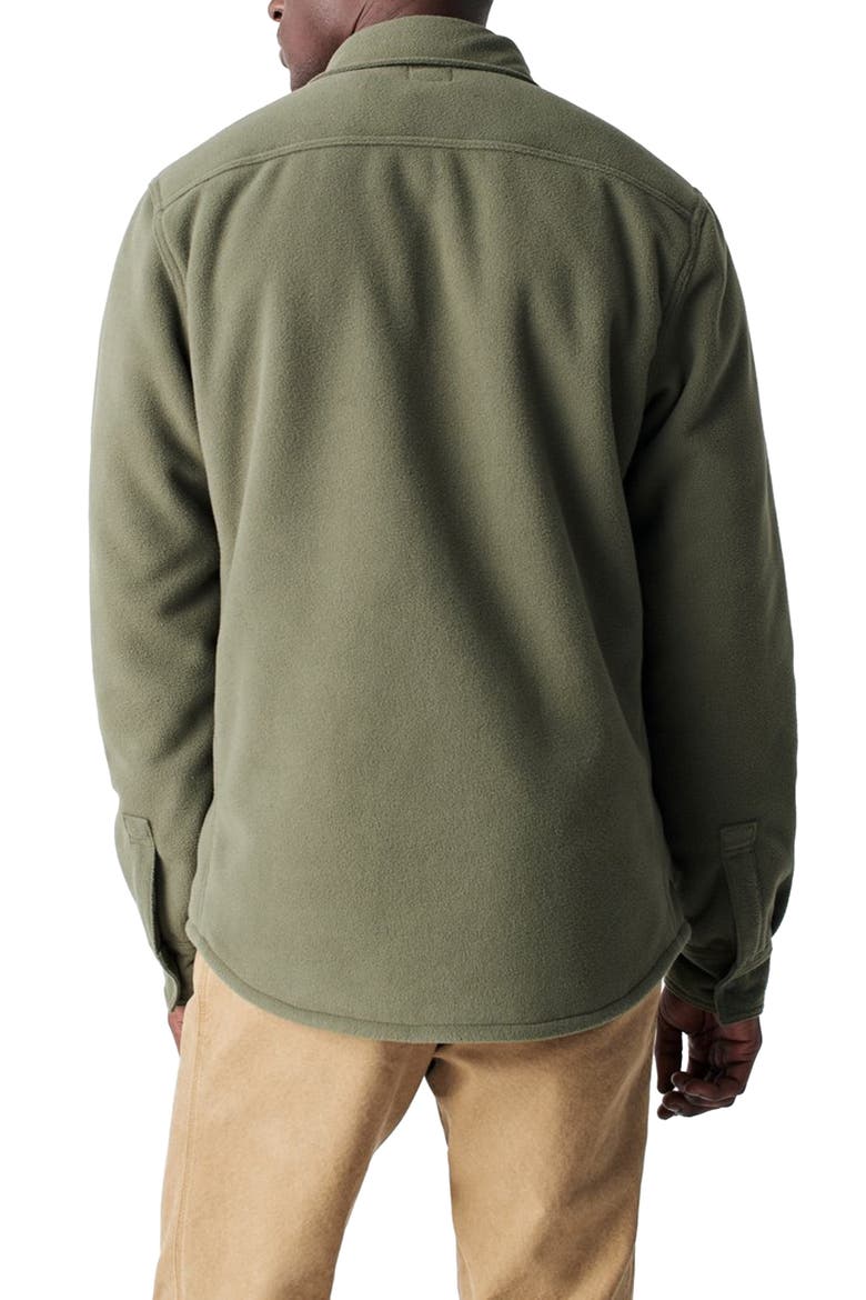 Fleece Lined Snap Shirt Jacket, Alternate, color, OLIVE