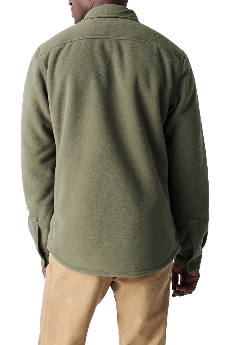 Faherty Fleece Lined Snap Shirt Jacket, Alternate, color, Olive