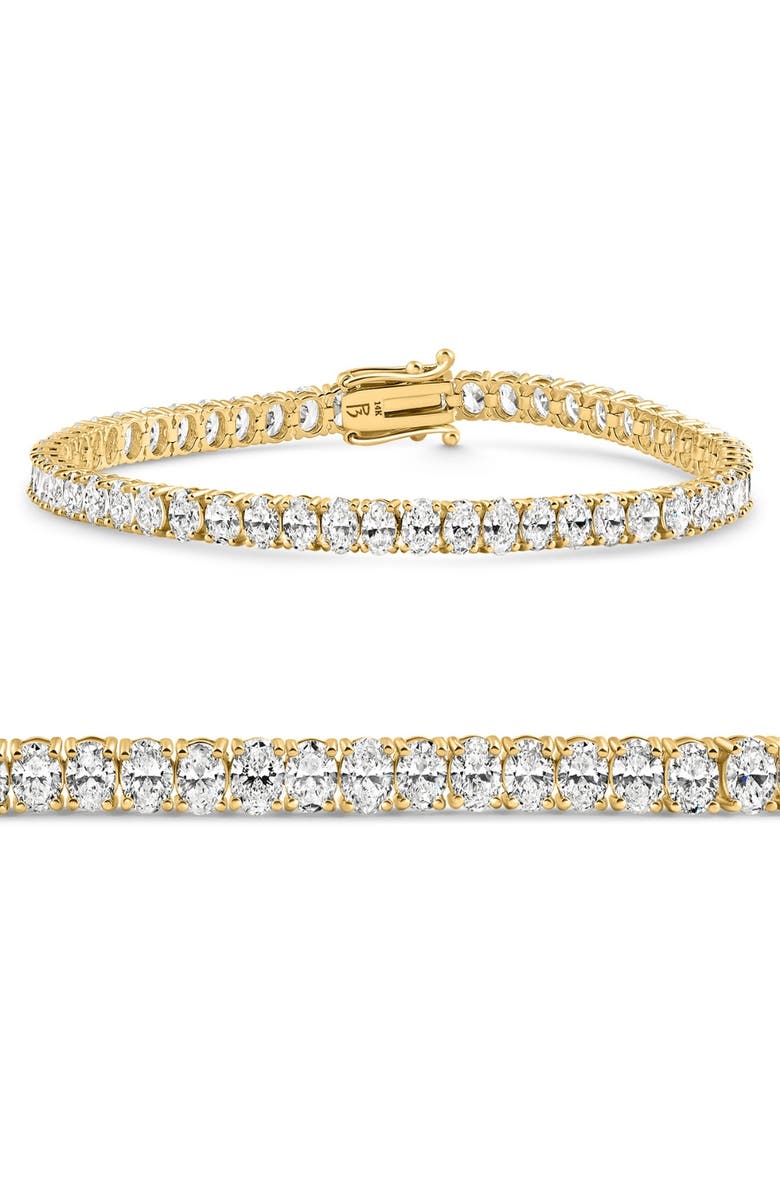 Bliss Diamond 10Ct Oval Diamond Tennis Bracelet 14k Gold 7" Lab Grown, Main, color, 14K Yellow Gold