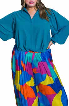 FLYING TOMATO Solid Collared Top