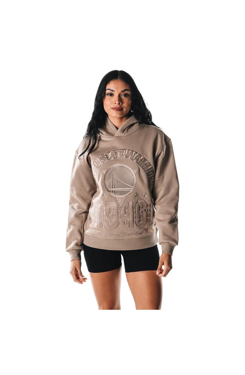 THE WILD COLLECTIVE Women's The Wild Collective  Gray Golden State Warriors Satin Pullover Hoodie, Alternate, color, 