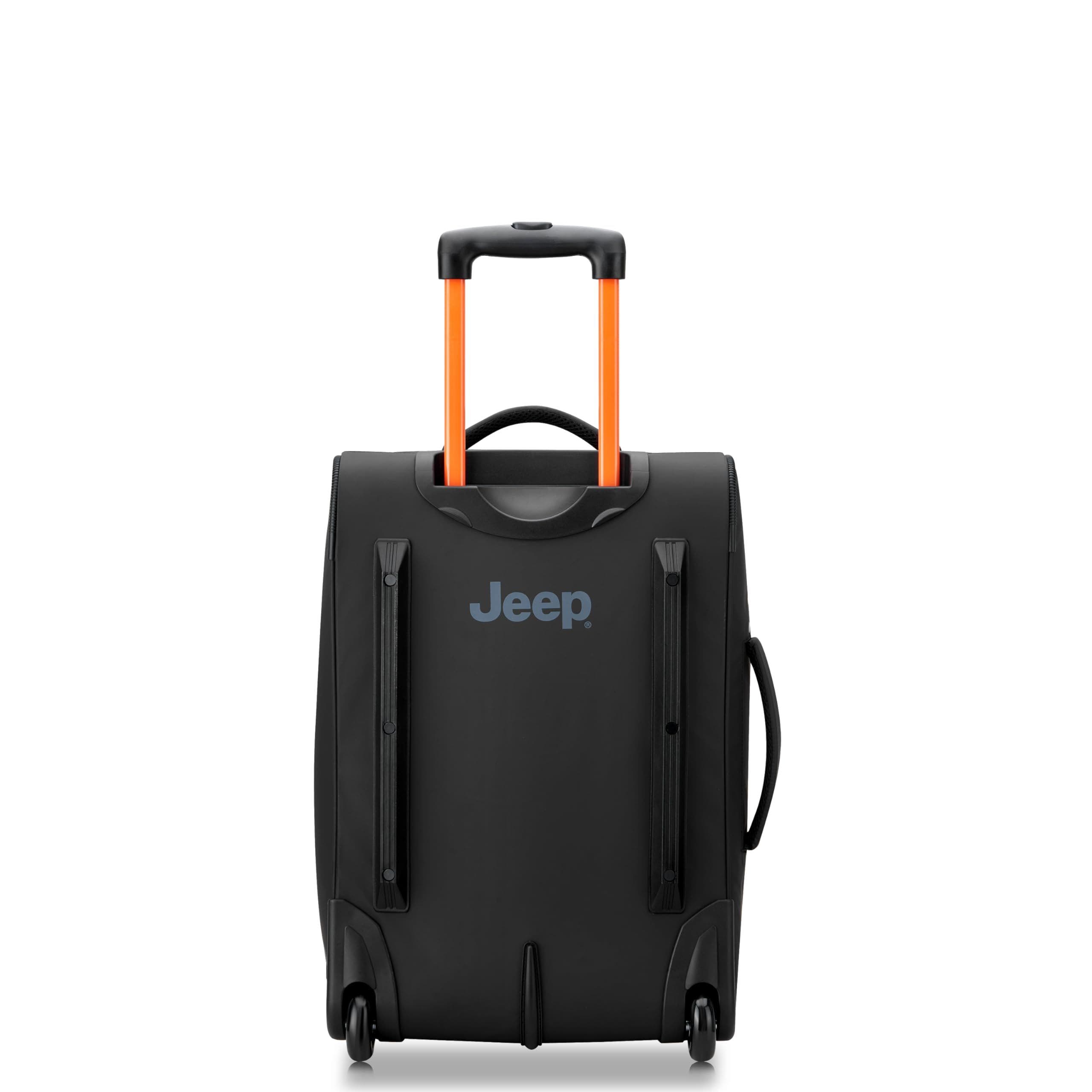 JEEP JS006B 20 Inch Two Wheel Rolling Travel Duffle Bag, Alternate, color, Black