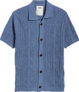 OAS Zefi Salamanca Texture Knit Short Sleeve Button-Up Shirt