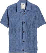 OAS Zefi Salamanca Texture Knit Short Sleeve Button-Up Shirt