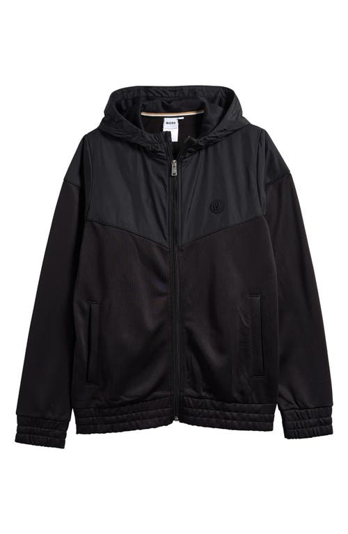 BOSS Kidswear Kids' Hooded Zip Jacket in Black  product