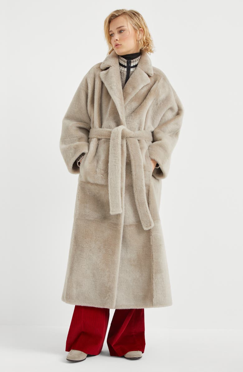 Brunello Cucinelli Shearling reversible coat, Alternate, color, 