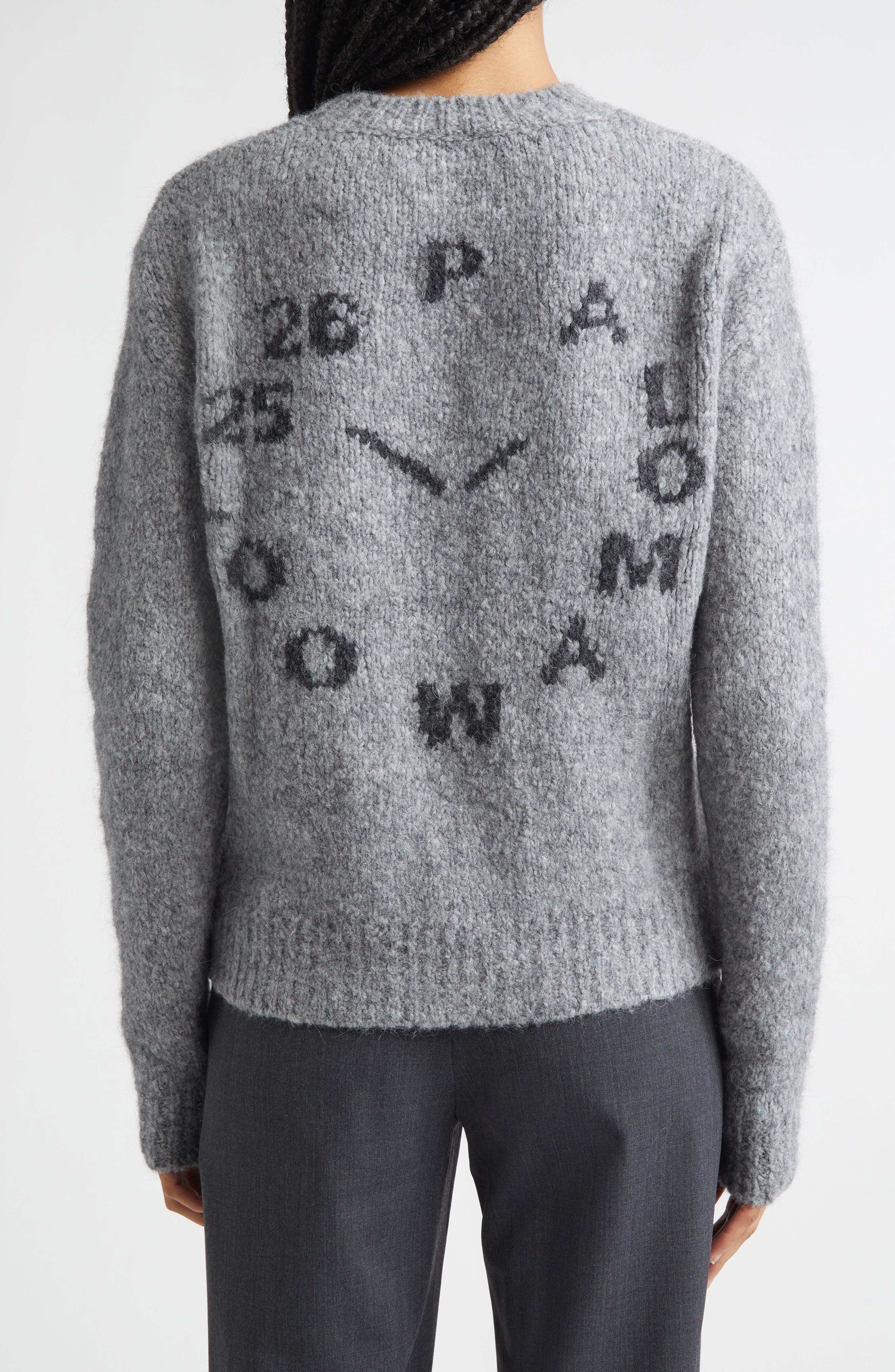 Clock Intarsia Wool & Alpaca Blend Sweater - image 2