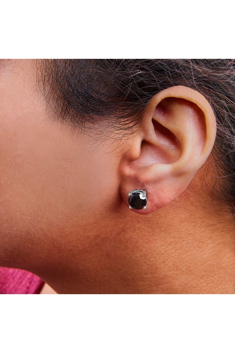 14K White Gold 5.00 Ct Black Diamond Stud Earrings with Screw Backs, Alternate, color, Black