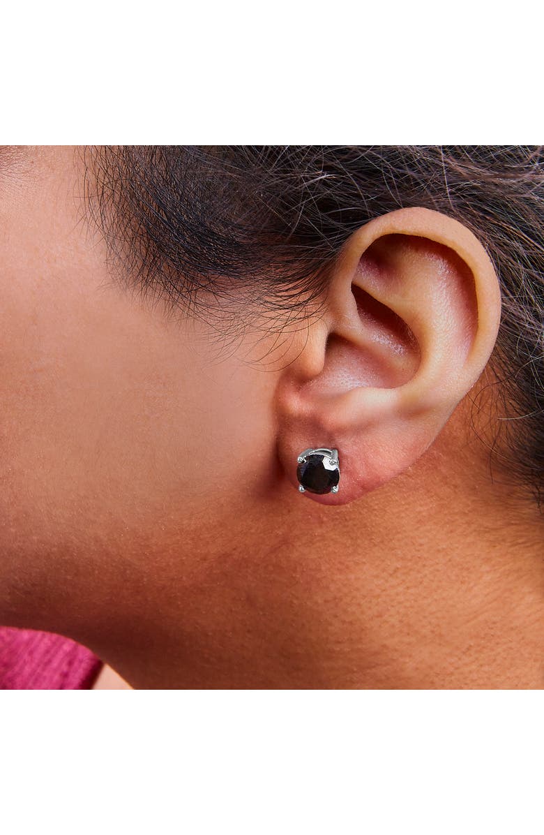 Haus of Brilliance 14K White Gold 5.00 Ct Black Diamond Stud Earrings with Screw Backs, Alternate, color, Black