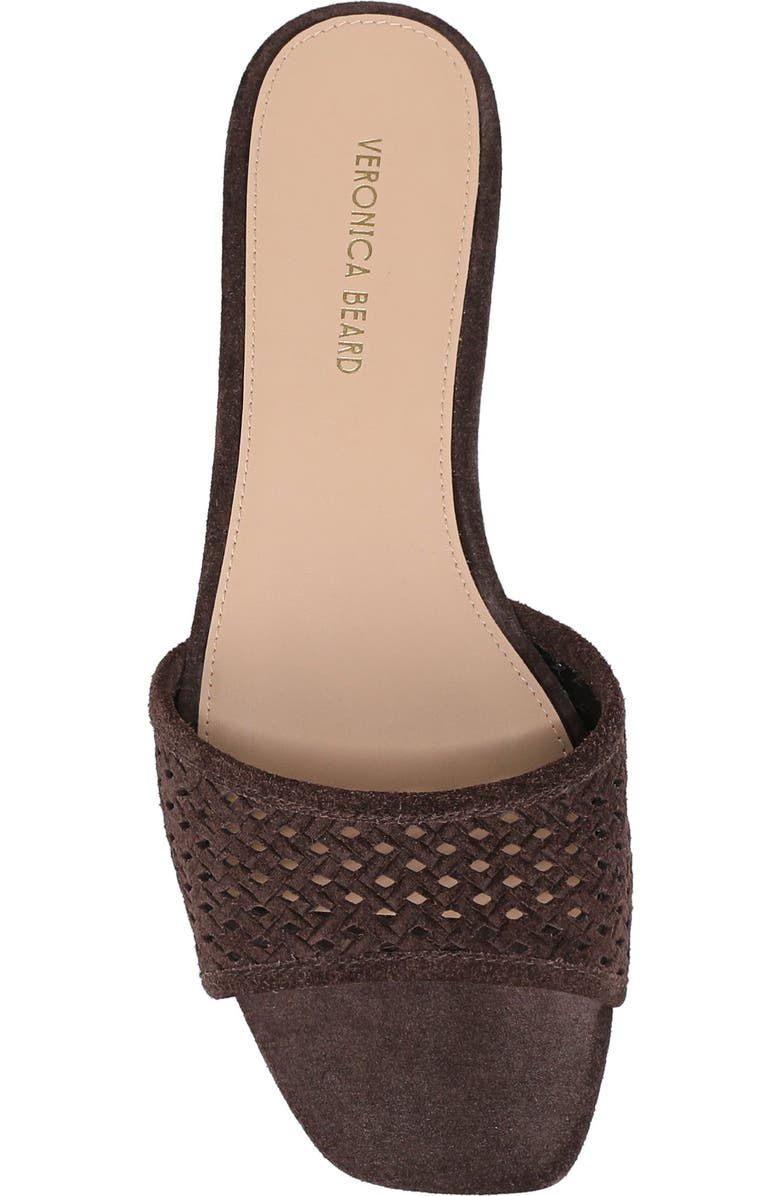 Veronica Beard Myla Perforated Slide Sandal, Alternate, color, Espresso