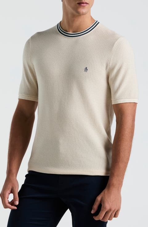 Geo Textured Cotton T-Shirt