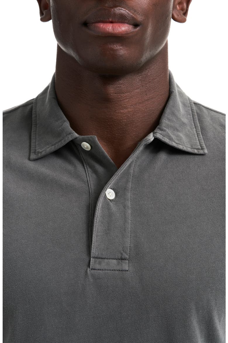 Sueded Cotton Polo, Alternate, color, BLACK FADED