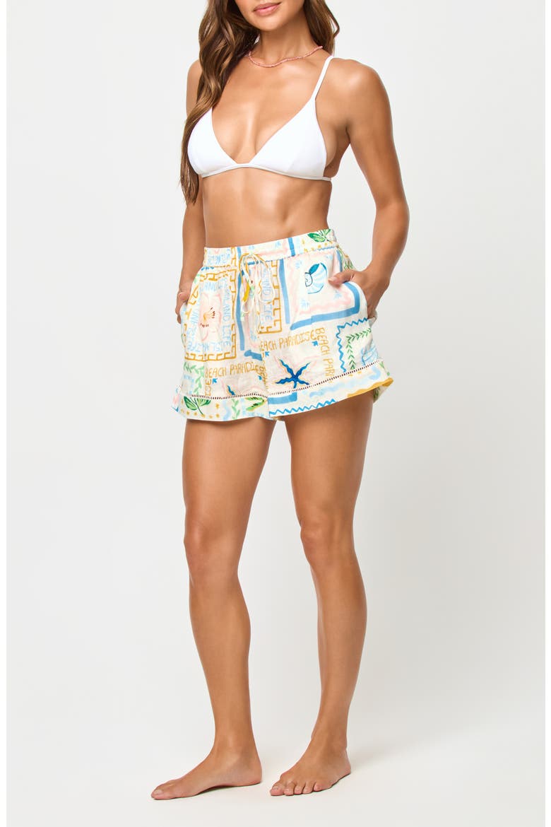 La Mer Cover-Up Shorts, Alternate, color, WISH YOU WERE HERE