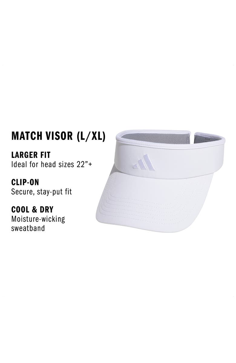 adidas Match 2 Visor, Alternate, color, White