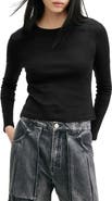 AllSaints Stevie Long Sleeve Organic Cotton T-Shirt