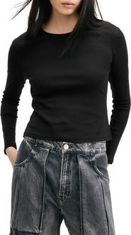 AllSaints Stevie Long Sleeve Organic Cotton T-Shirt
