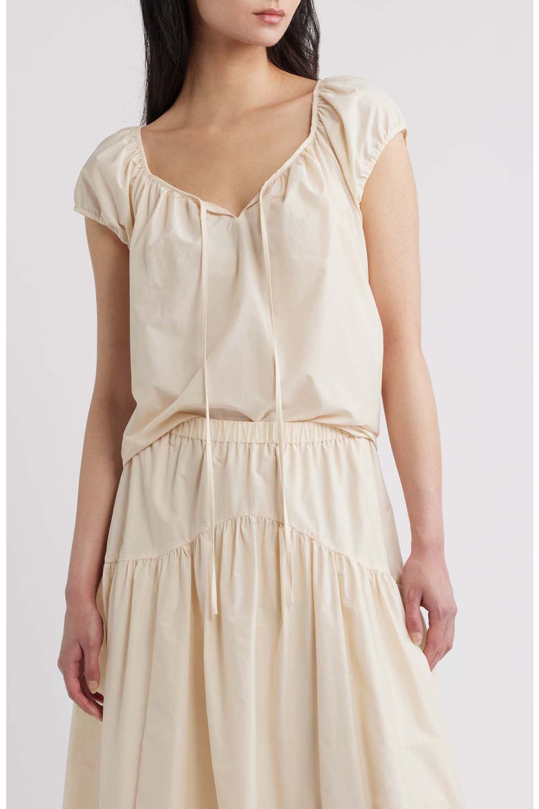 Easy Tie Woven Shirt, Main, color, ALMOND