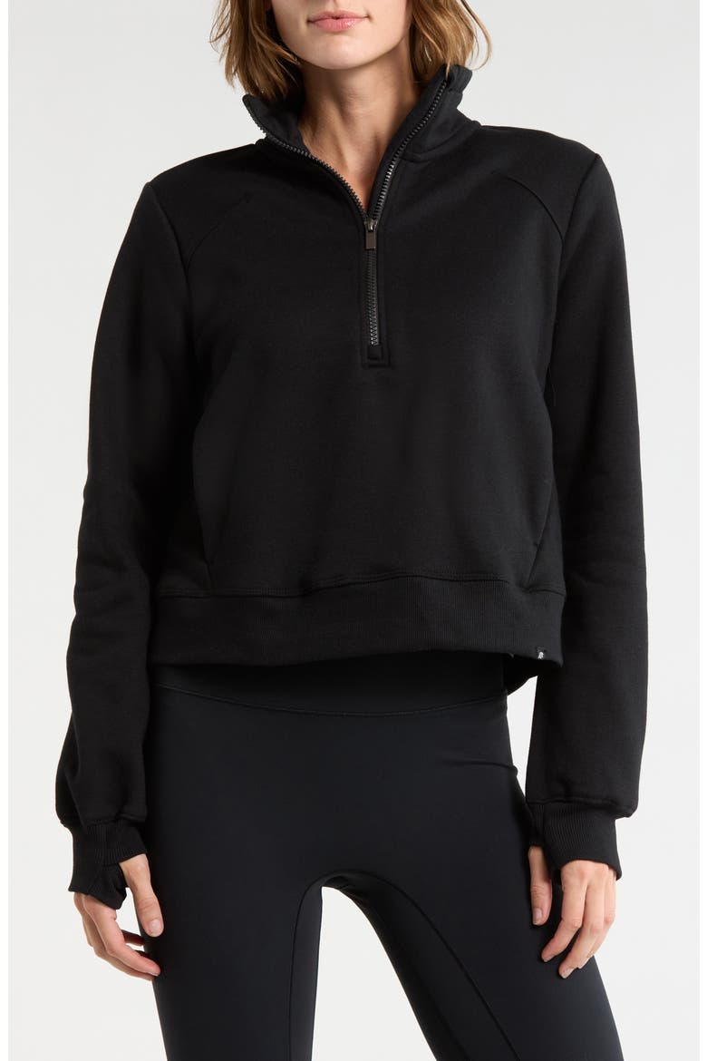 Onyx Half Zip Pullover, Main, color, BLACK