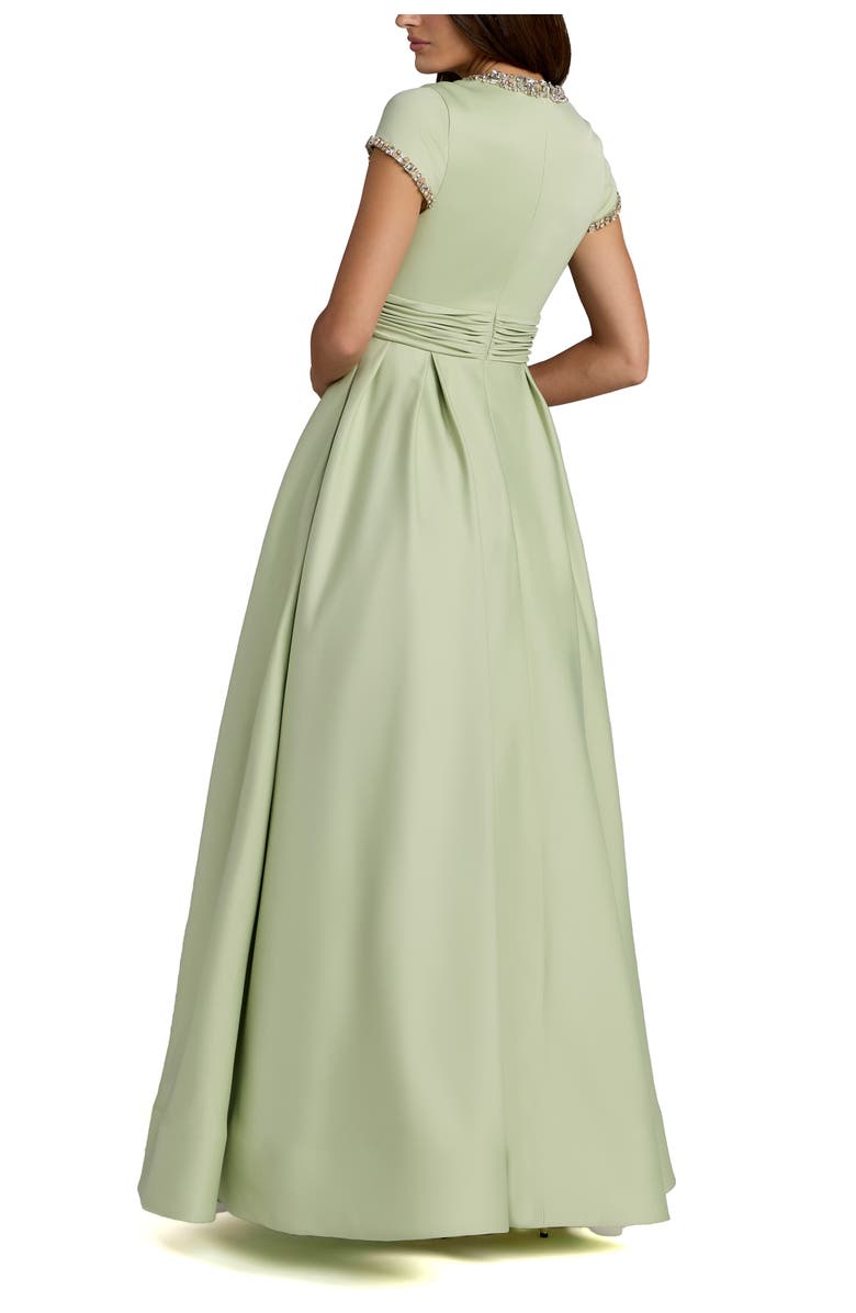 Mac Duggal Petite Embellished Satin Cap Sleeve Ball Gown, Alternate, color, 