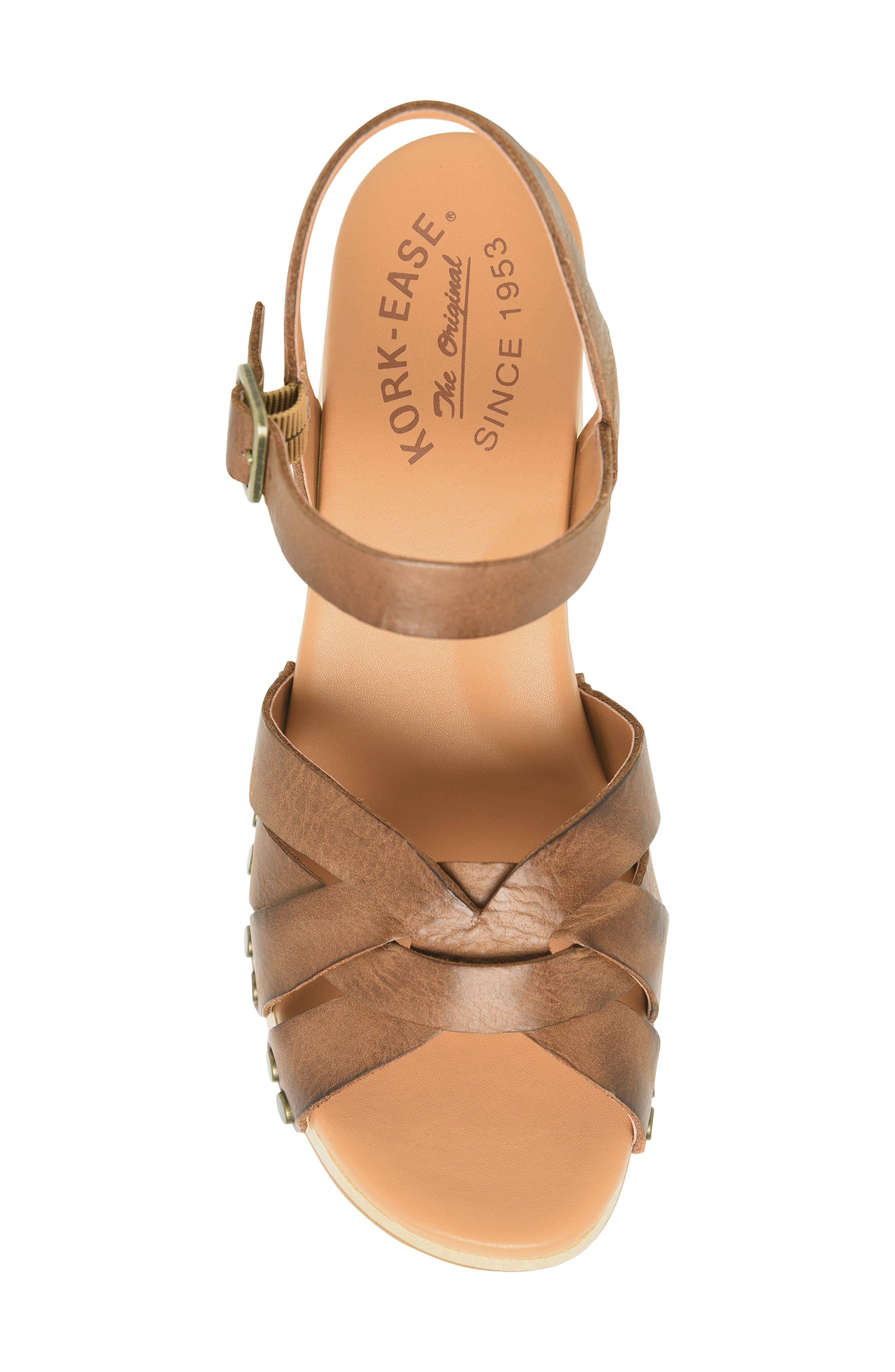 Ester Platform Sandal, Alternate, color, BROWN LEATHER