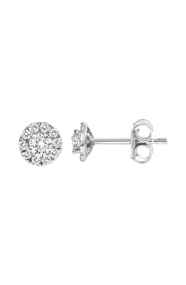 Haus of Brilliance 14K White Gold 1/3 Ct Lab-Grown Diamond Halo Stud Earring, Alternate, color, White