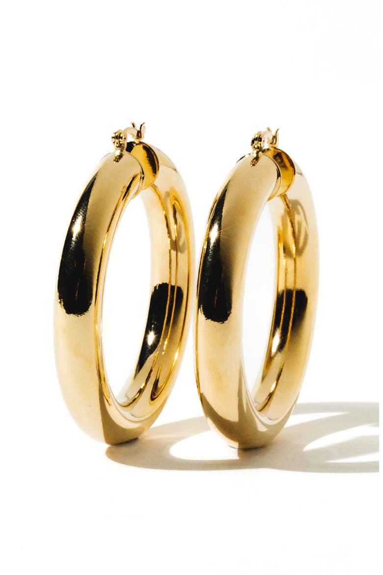 Aubree Large Tube Hoop Earrings, Main, color, GOLD