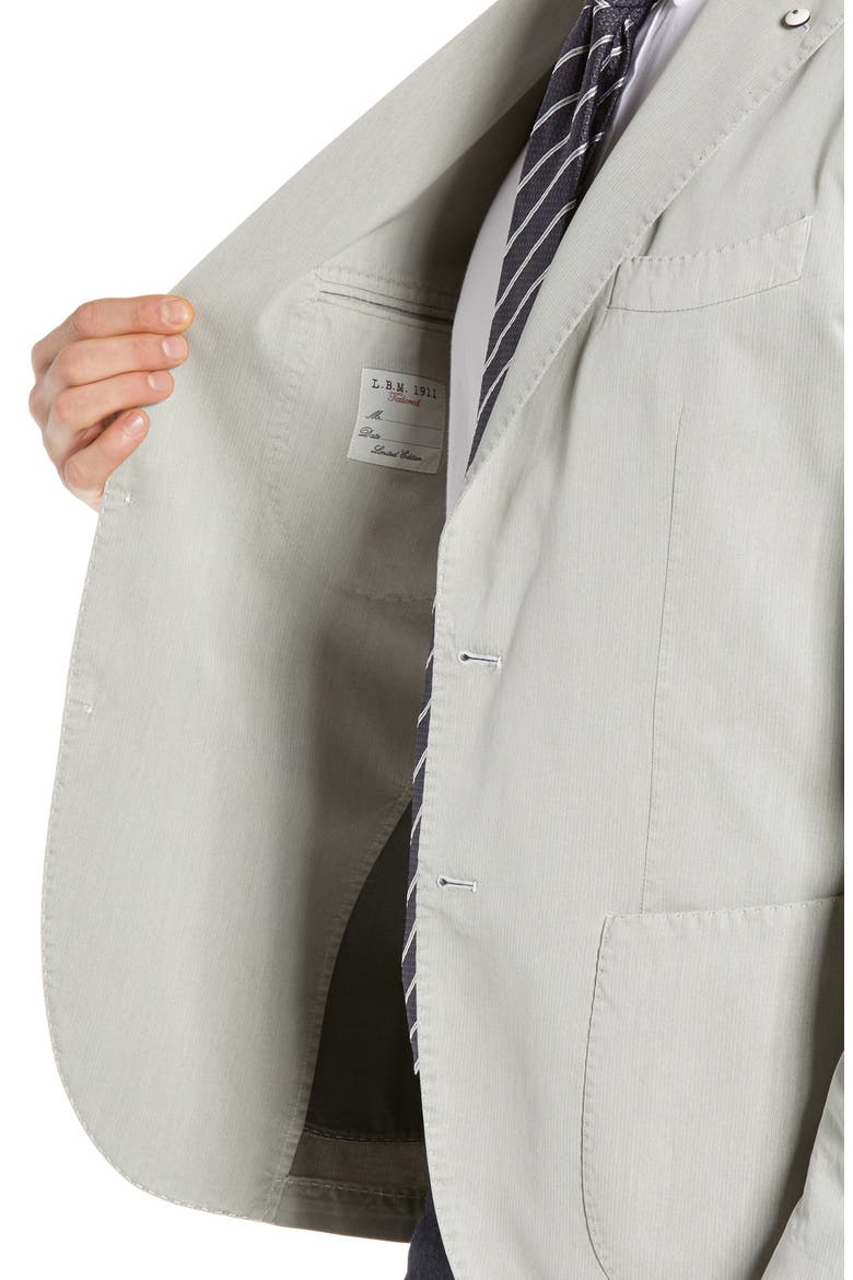 Trim Fit Herringbone Cotton & Silk Sport Coat, Alternate, color, LIGHT/ PASTEL GREY