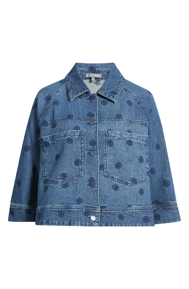 Wit
Wisdom Floral Embroidered Swing Denim Jacket, Alternate, color,