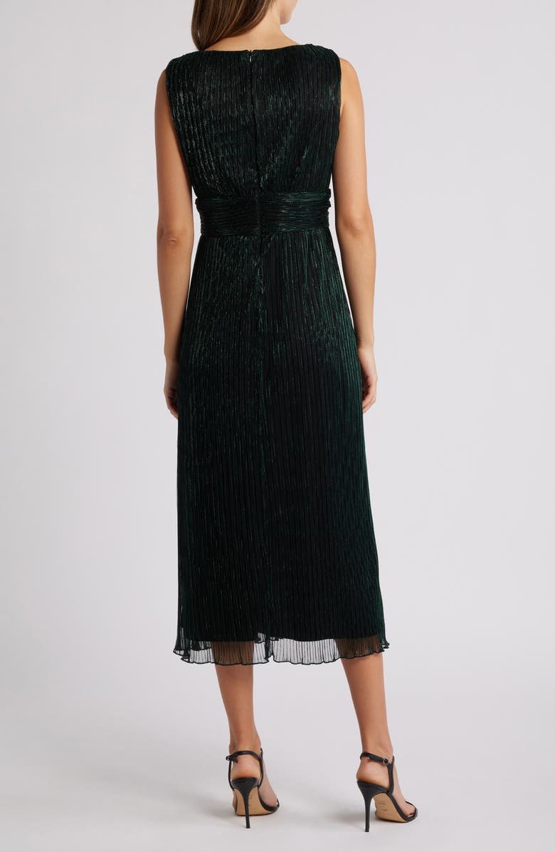 Connected Apparel Metallic Plissé Cocktail Dress, Alternate, color, 