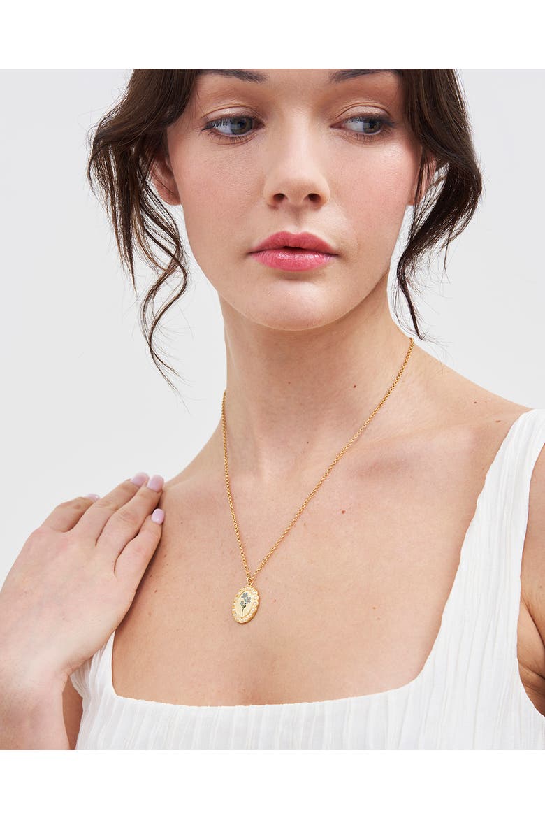 Forget Me Not Pearl Cameo Necklace, Alternate, color, Gold