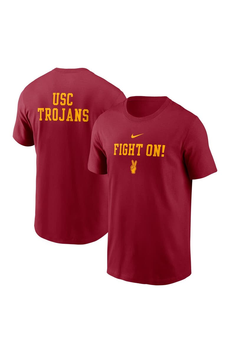 Nike Men's Nike Cardinal USC Trojans 2-Hit Stacked T-Shirt, Main, color, 