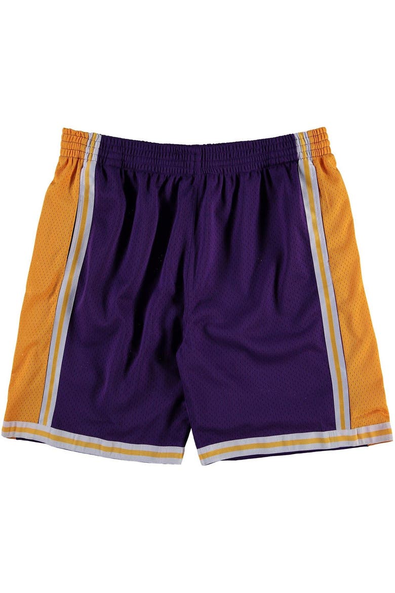 Men's Mitchell & Ness Purple Los Angeles Lakers Big & Tall Hardwood Classics Swingman Shorts, Main, color, Purple