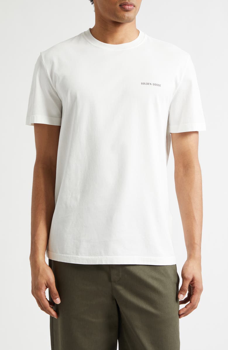 Golden Goose Journey Logo Cotton Graphic T-Shirt, Main, color, Vintage White
