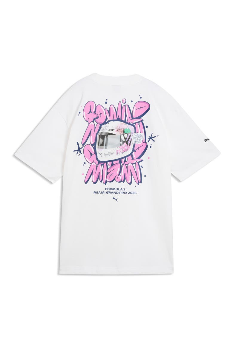 F1 Miami Go Wild Cotton Graphic T-Shirt, Alternate, color, PUMA WHITE