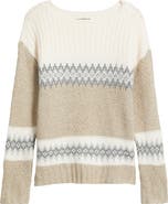 Lucky Brand Fair Isle Boat Neck Sweater