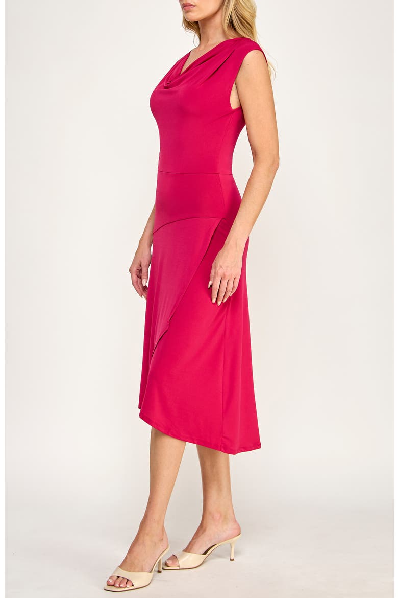 Cowl Neck Midi Dress, Alternate, color, CHERRIES JUBILEE