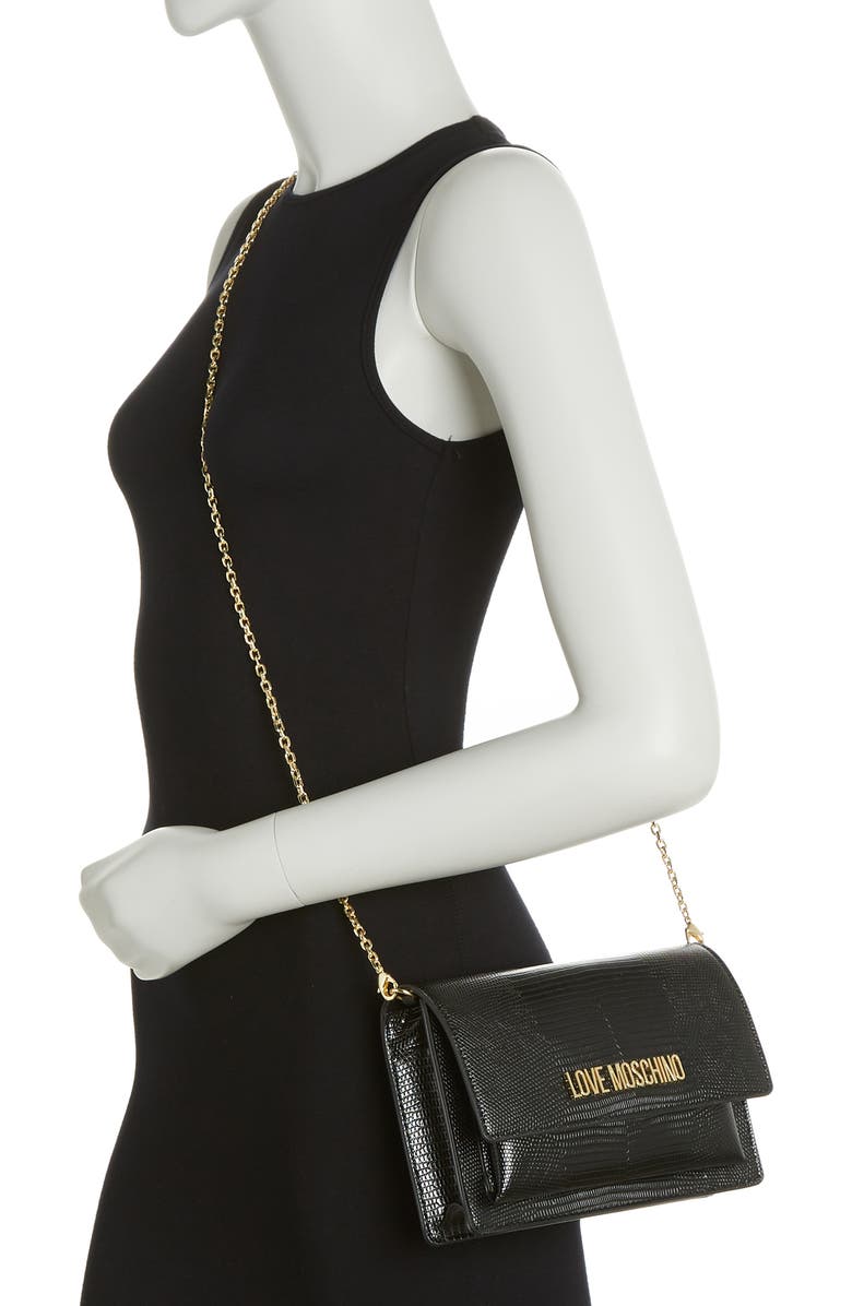 Love Moschino Snake Embossed Crossbody Bag, Alternate, color,