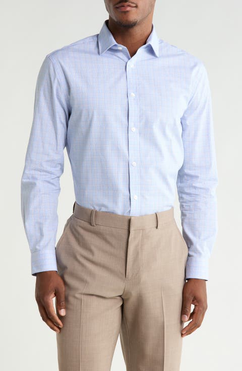 Check Slim Fit Cotton Dress Shirt