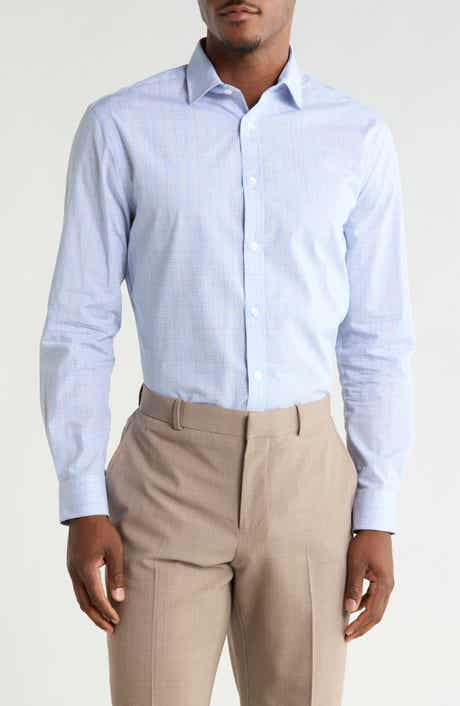Michael Kors Check Slim Fit Cotton Dress Shirt