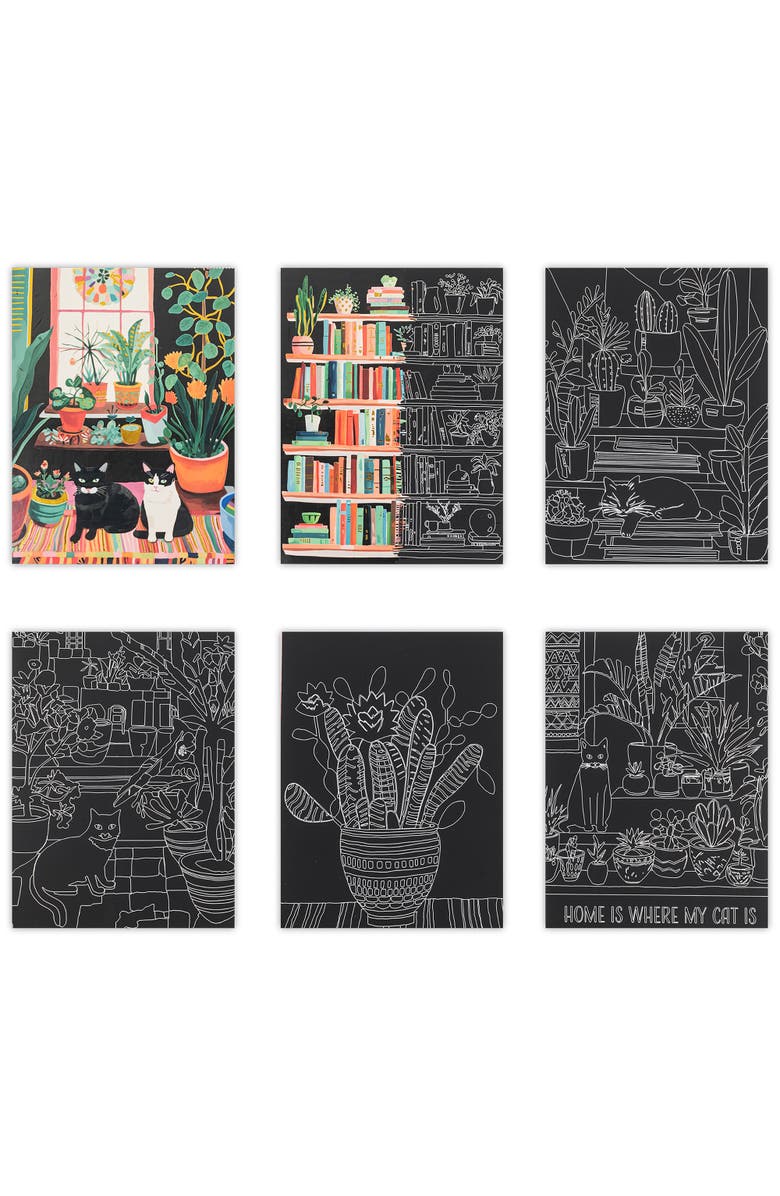 Brea Reese Scratch Art Paper Pad, Cats, Alternate, color, Multicolored