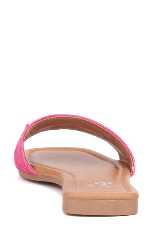 Shop New York And Company Naia Slide Sandal In Pink Linen