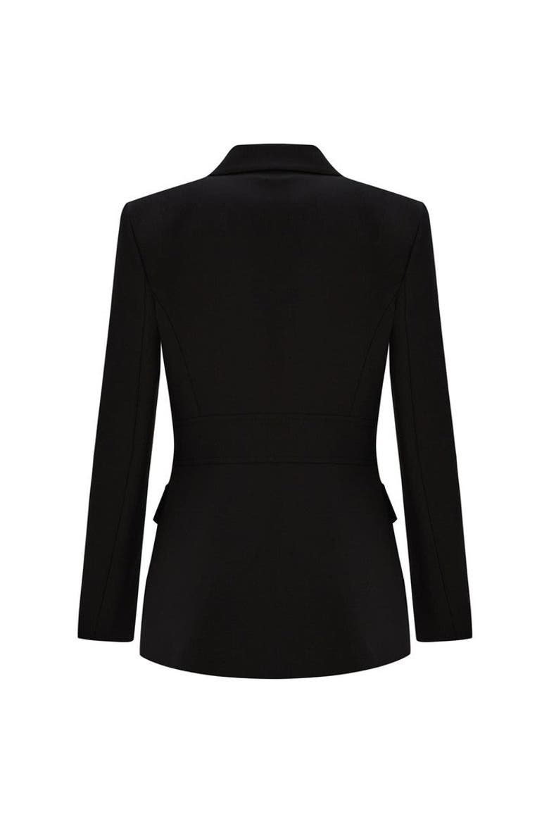 Antigone Fitted Pocket Jacket, Alternate, color, BLACK
