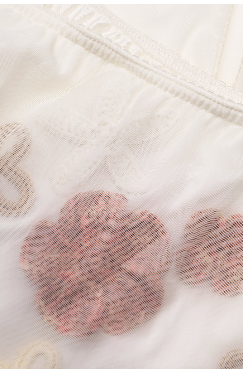 Malva Florea High-Waisted Floral-Appliqu Pencil Skirt, Alternate, color, White