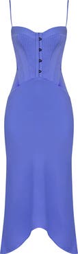 HOUSE OF CB Imogen Mixed Media Corset Midi Dress
